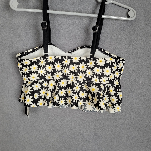 Art Class Girls Floral Ruffle Swimsuit Top Midkini Top Size Small (6/6X) - Picture 3 of 5